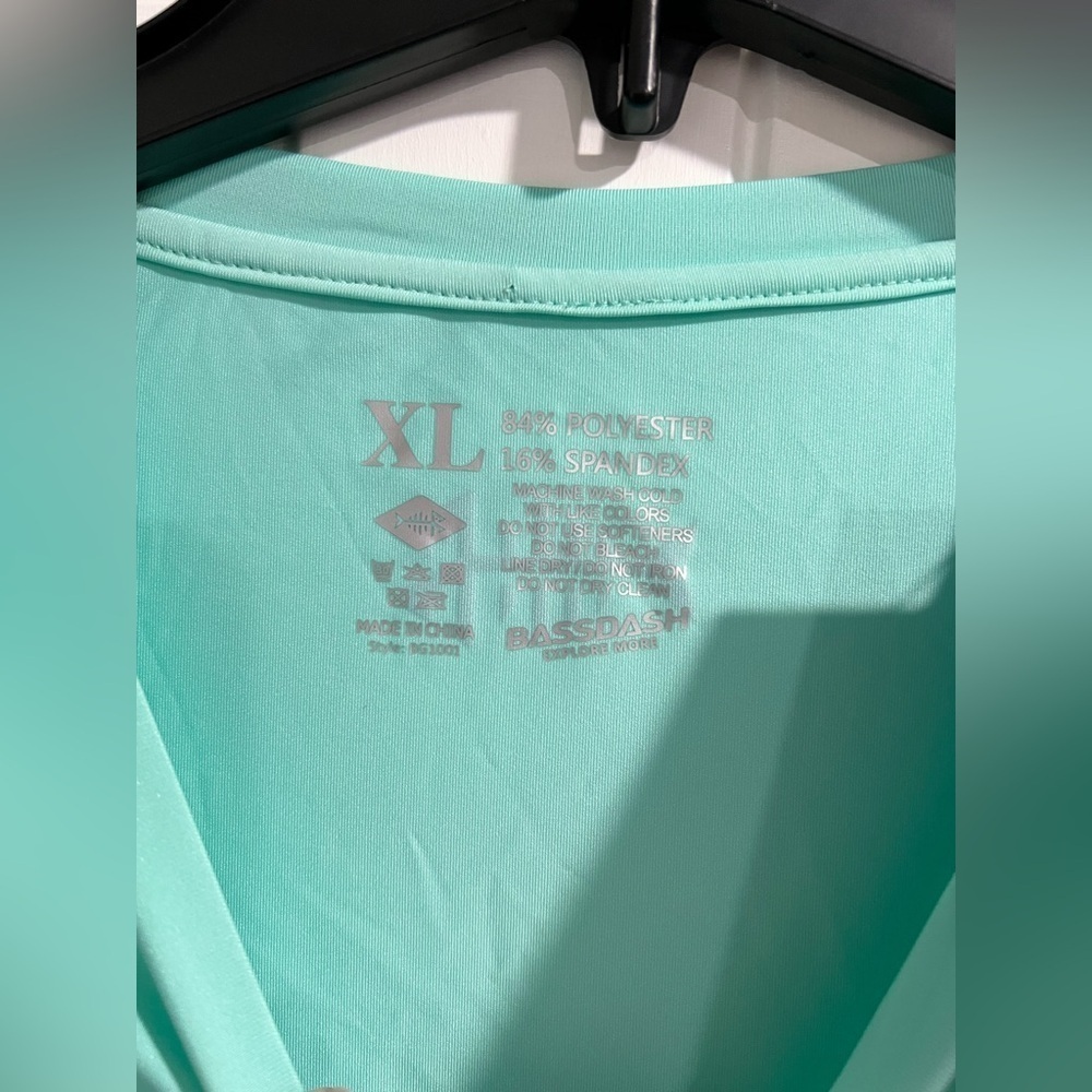 Bassdash men’s fishing sun long sleeve sun shirt teal green UV XL - Picture 6 of 8